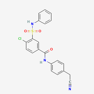 4-chloro-N-[4-(cyanomethyl)phenyl]-3-(phenylsulfamoyl)benzamide