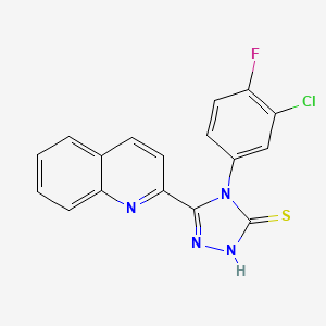 4-(3-chloro-4-fluorophenyl)-3-quinolin-2-yl-1H-1,2,4-triazole-5-thione