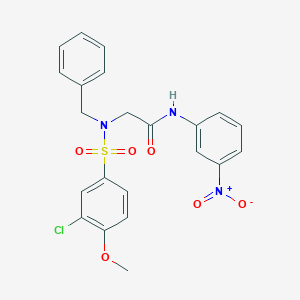 molecular formula C22H20ClN3O6S B3487005 N~2~-benzyl-N~2~-[(3-chloro-4-methoxyphenyl)sulfonyl]-N~1~-(3-nitrophenyl)glycinamide 