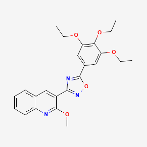 molecular formula C24H25N3O5 B3487026 2-methoxy-3-[5-(3,4,5-triethoxyphenyl)-1,2,4-oxadiazol-3-yl]quinoline 