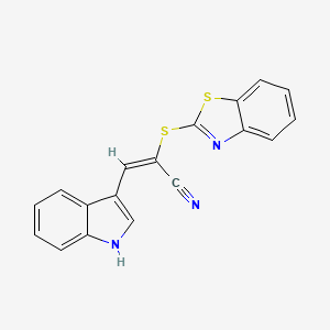 2-(1,3-benzothiazol-2-ylthio)-3-(1H-indol-3-yl)acrylonitrile