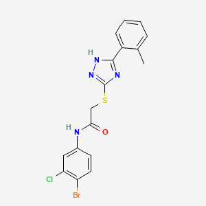 molecular formula C17H14BrClN4OS B3487044 N-(4-bromo-3-chlorophenyl)-2-{[5-(2-methylphenyl)-4H-1,2,4-triazol-3-yl]sulfanyl}acetamide 