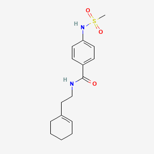 molecular formula C16H22N2O3S B3487052 N-[2-(1-cyclohexen-1-yl)ethyl]-4-[(methylsulfonyl)amino]benzamide 