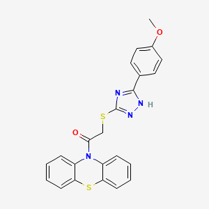 2-[[5-(4-methoxyphenyl)-1H-1,2,4-triazol-3-yl]sulfanyl]-1-phenothiazin-10-ylethanone