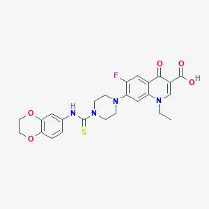 7-{4-[(2,3-DIHYDRO-1,4-BENZODIOXIN-6-YLAMINO)CARBOTHIOYL]PIPERAZINO}-1-ETHYL-6-FLUORO-4-OXO-1,4-DIHYDRO-3-QUINOLINECARBOXYLIC ACID