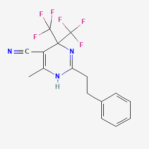 6-Methyl-2-(2-phenylethyl)-4,4-bis(trifluoromethyl)-1,4-dihydropyrimidine-5-carbonitrile