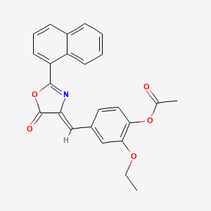 2-ETHOXY-4-{[(4Z)-2-(NAPHTHALEN-1-YL)-5-OXO-4,5-DIHYDRO-1,3-OXAZOL-4-YLIDENE]METHYL}PHENYL ACETATE