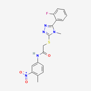 2-{[5-(2-fluorophenyl)-4-methyl-4H-1,2,4-triazol-3-yl]sulfanyl}-N-(4-methyl-3-nitrophenyl)acetamide