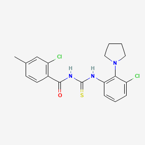 2-chloro-N-({[3-chloro-2-(1-pyrrolidinyl)phenyl]amino}carbonothioyl)-4-methylbenzamide