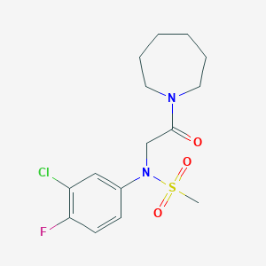 N-[2-(1-azepanyl)-2-oxoethyl]-N-(3-chloro-4-fluorophenyl)methanesulfonamide