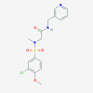 molecular formula C16H18ClN3O4S B3487264 2-(N-methyl3-chloro-4-methoxybenzenesulfonamido)-N-[(pyridin-3-yl)methyl]acetamide 