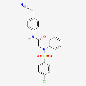 N~2~-[(4-chlorophenyl)sulfonyl]-N~1~-[4-(cyanomethyl)phenyl]-N~2~-(2-methylphenyl)glycinamide