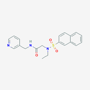 molecular formula C20H21N3O3S B3487297 N~2~-ethyl-N~2~-(2-naphthylsulfonyl)-N~1~-(3-pyridinylmethyl)glycinamide 