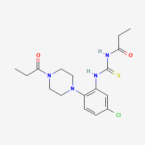 N-({[5-chloro-2-(4-propionyl-1-piperazinyl)phenyl]amino}carbonothioyl)propanamide