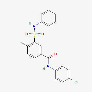 molecular formula C20H17ClN2O3S B3487312 N-(4-chlorophenyl)-4-methyl-3-(phenylsulfamoyl)benzamide 