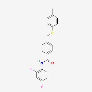 N-(2,4-difluorophenyl)-4-{[(4-methylphenyl)thio]methyl}benzamide