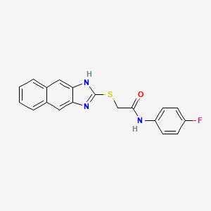 N-(4-FLUOROPHENYL)-2-{1H-NAPHTHO[2,3-D]IMIDAZOL-2-YLSULFANYL}ACETAMIDE