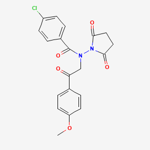 4-chloro-N-(2,5-dioxo-1-pyrrolidinyl)-N-[2-(4-methoxyphenyl)-2-oxoethyl]benzamide