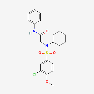 2-(N-CYCLOHEXYL3-CHLORO-4-METHOXYBENZENESULFONAMIDO)-N-PHENYLACETAMIDE