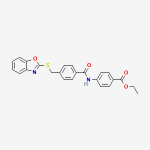 molecular formula C24H20N2O4S B3487401 ethyl 4-({4-[(1,3-benzoxazol-2-ylthio)methyl]benzoyl}amino)benzoate 