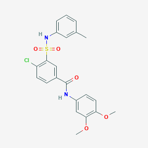 4-chloro-N-(3,4-dimethoxyphenyl)-3-{[(3-methylphenyl)amino]sulfonyl}benzamide