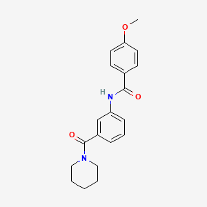 molecular formula C20H22N2O3 B3487415 4-methoxy-N-[3-(piperidine-1-carbonyl)phenyl]benzamide 