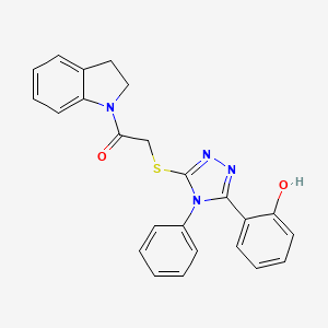 1-(2,3-DIHYDROINDOL-1-YL)-2-{[5-(2-HYDROXYPHENYL)-4-PHENYL-1,2,4-TRIAZOL-3-YL]SULFANYL}ETHANONE