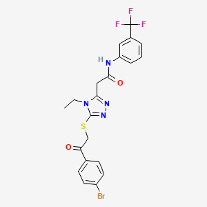 2-(5-{[2-(4-bromophenyl)-2-oxoethyl]sulfanyl}-4-ethyl-4H-1,2,4-triazol-3-yl)-N-[3-(trifluoromethyl)phenyl]acetamide