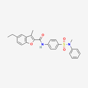 5-ethyl-3-methyl-N-(4-{[methyl(phenyl)amino]sulfonyl}phenyl)-1-benzofuran-2-carboxamide