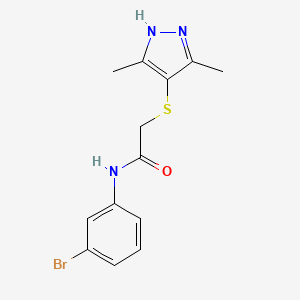 N-(3-bromophenyl)-2-[(3,5-dimethyl-1H-pyrazol-4-yl)thio]acetamide