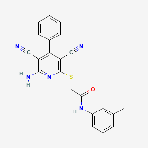 2-[(6-amino-3,5-dicyano-4-phenylpyridin-2-yl)sulfanyl]-N-(3-methylphenyl)acetamide