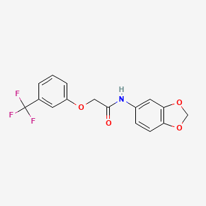 molecular formula C16H12F3NO4 B3487617 N-(1,3-benzodioxol-5-yl)-2-[3-(trifluoromethyl)phenoxy]acetamide 