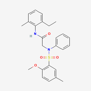 molecular formula C25H28N2O4S B3487625 N-(2-ETHYL-6-METHYLPHENYL)-2-(N-PHENYL2-METHOXY-5-METHYLBENZENESULFONAMIDO)ACETAMIDE 