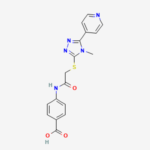 4-[(2-{[4-methyl-5-(4-pyridyl)-4H-1,2,4-triazol-3-yl]sulfanyl}acetyl)amino]benzoic acid