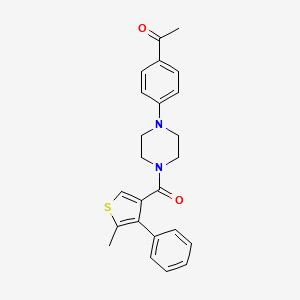 molecular formula C24H24N2O2S B3487666 1-(4-{4-[(5-METHYL-4-PHENYL-3-THIENYL)CARBONYL]PIPERAZINO}PHENYL)-1-ETHANONE 