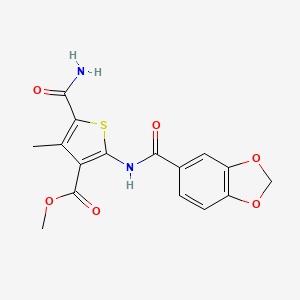 methyl 5-(aminocarbonyl)-2-[(1,3-benzodioxol-5-ylcarbonyl)amino]-4-methyl-3-thiophenecarboxylate