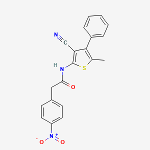 N-(3-cyano-5-methyl-4-phenylthiophen-2-yl)-2-(4-nitrophenyl)acetamide