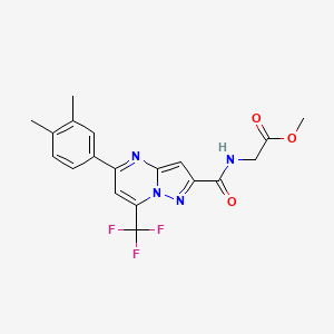 METHYL 2-{[5-(3,4-DIMETHYLPHENYL)-7-(TRIFLUOROMETHYL)PYRAZOLO[1,5-A]PYRIMIDIN-2-YL]FORMAMIDO}ACETATE