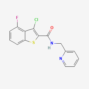 3-chloro-4-fluoro-N-(pyridin-2-ylmethyl)-1-benzothiophene-2-carboxamide