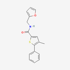 molecular formula C17H15NO2S B3487799 N-(furan-2-ylmethyl)-4-methyl-5-phenylthiophene-2-carboxamide 