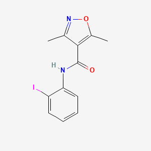 molecular formula C12H11IN2O2 B3487831 N-(2-iodophenyl)-3,5-dimethyl-1,2-oxazole-4-carboxamide 