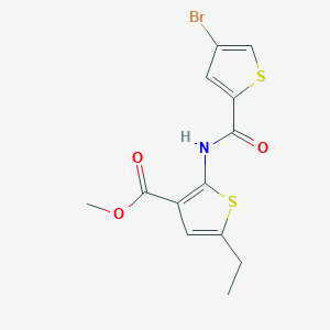 molecular formula C13H12BrNO3S2 B3487864 methyl 2-{[(4-bromo-2-thienyl)carbonyl]amino}-5-ethyl-3-thiophenecarboxylate 