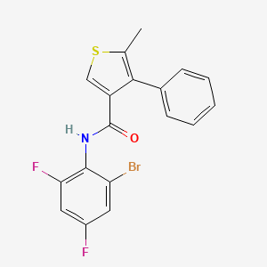 molecular formula C18H12BrF2NOS B3487873 N-(2-bromo-4,6-difluorophenyl)-5-methyl-4-phenyl-3-thiophenecarboxamide 