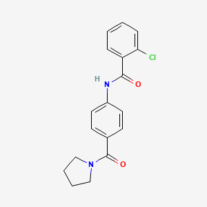 2-chloro-N-[4-(pyrrolidine-1-carbonyl)phenyl]benzamide