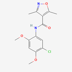 molecular formula C14H15ClN2O4 B3487974 N-(5-chloro-2,4-dimethoxyphenyl)-3,5-dimethyl-4-isoxazolecarboxamide 