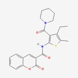 N-[4-ethyl-5-methyl-3-(1-piperidinylcarbonyl)-2-thienyl]-2-oxo-2H-chromene-3-carboxamide