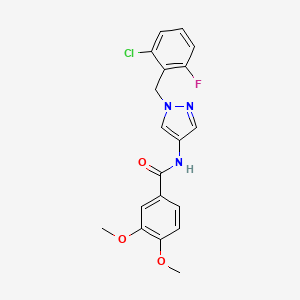 molecular formula C19H17ClFN3O3 B3488057 N-[1-(2-chloro-6-fluorobenzyl)-1H-pyrazol-4-yl]-3,4-dimethoxybenzamide 