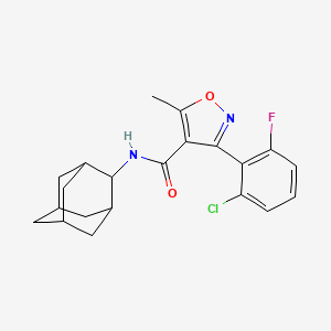 molecular formula C21H22ClFN2O2 B3488068 N-(ADAMANTAN-2-YL)-3-(2-CHLORO-6-FLUOROPHENYL)-5-METHYL-12-OXAZOLE-4-CARBOXAMIDE 