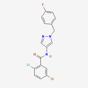 molecular formula C17H12BrClFN3O B3488073 5-BROMO-2-CHLORO-N-{1-[(4-FLUOROPHENYL)METHYL]-1H-PYRAZOL-4-YL}BENZAMIDE 