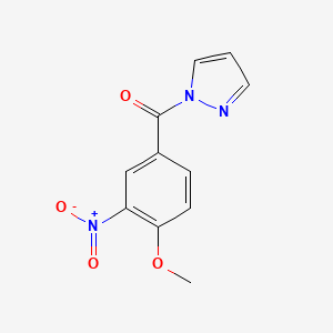 molecular formula C11H9N3O4 B3488091 (4-methoxy-3-nitrophenyl)(1H-pyrazol-1-yl)methanone 